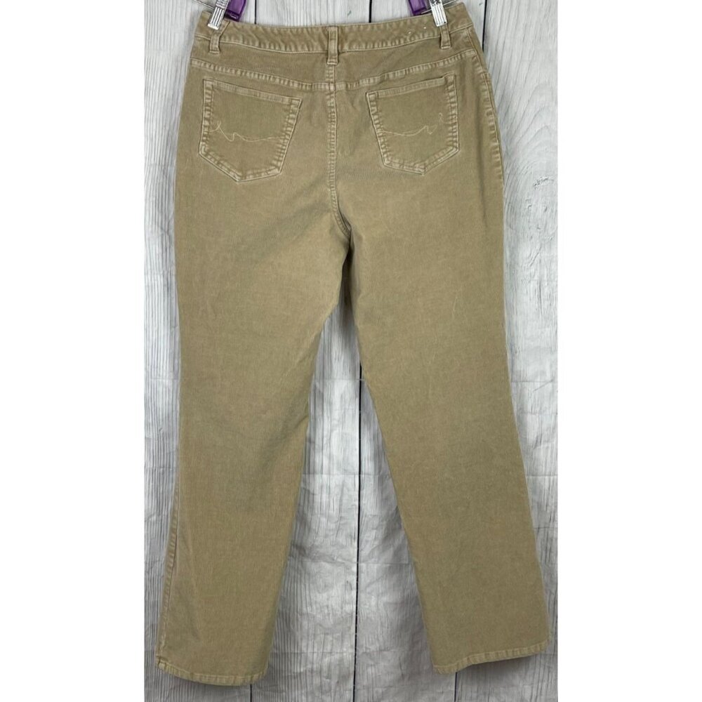 St. John's Bay Women's 14 Classic Fit Khaki Corduroy Pants Straight Leg - Picture 3 of 7
